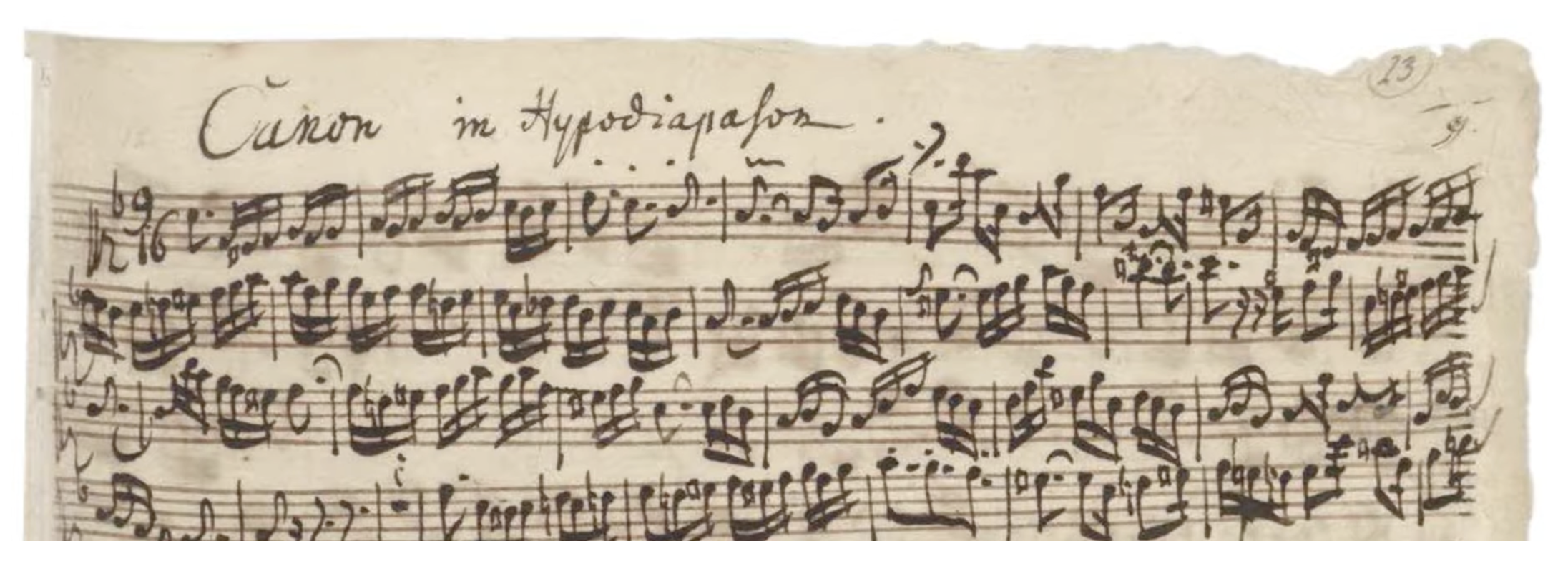 Bach's Canon in Hypodiapason manuscript