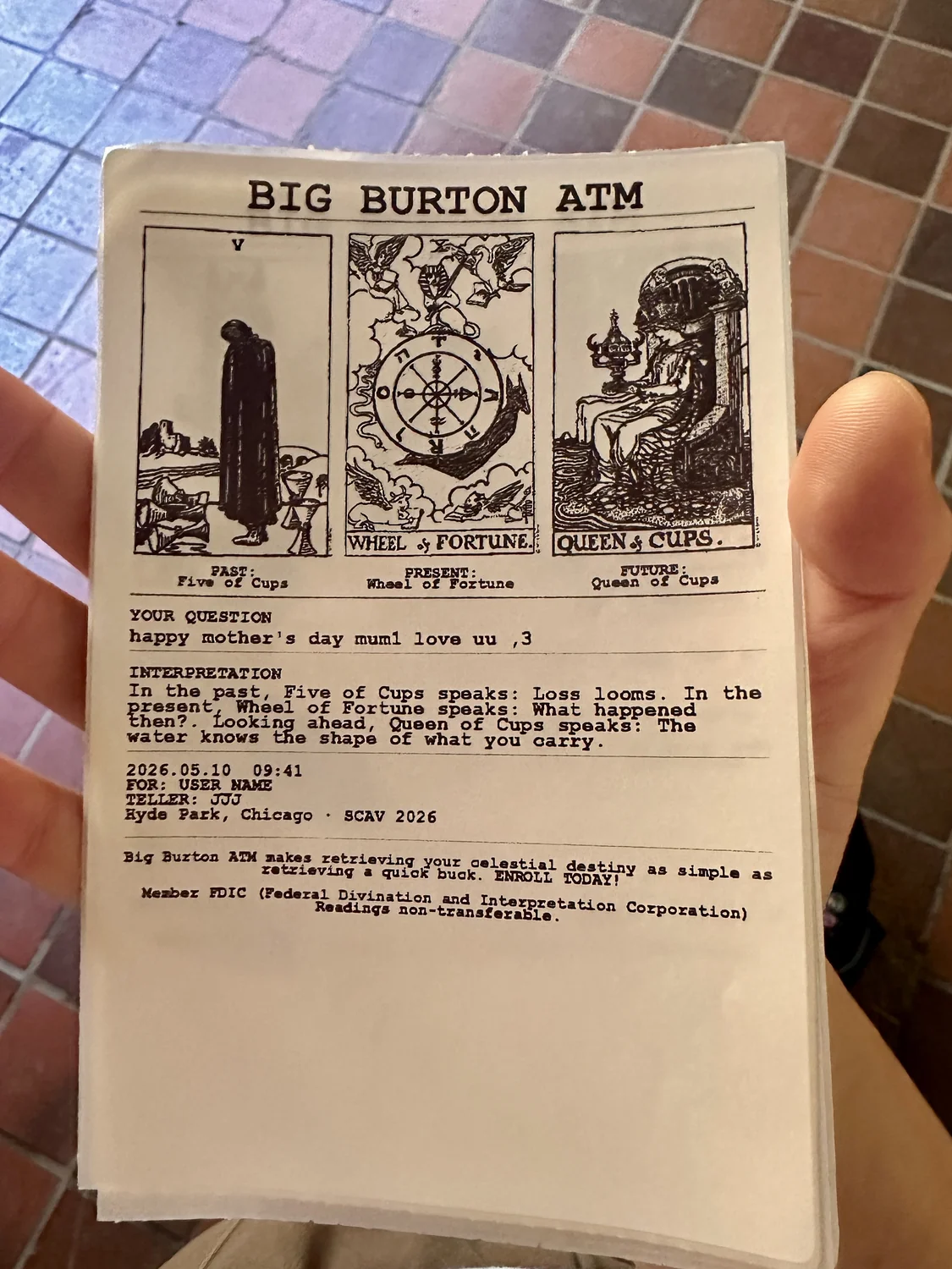 ATM receipt