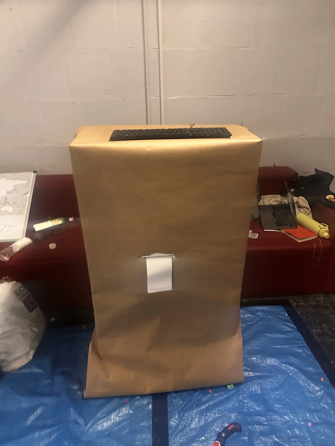 Bare cardboard shell